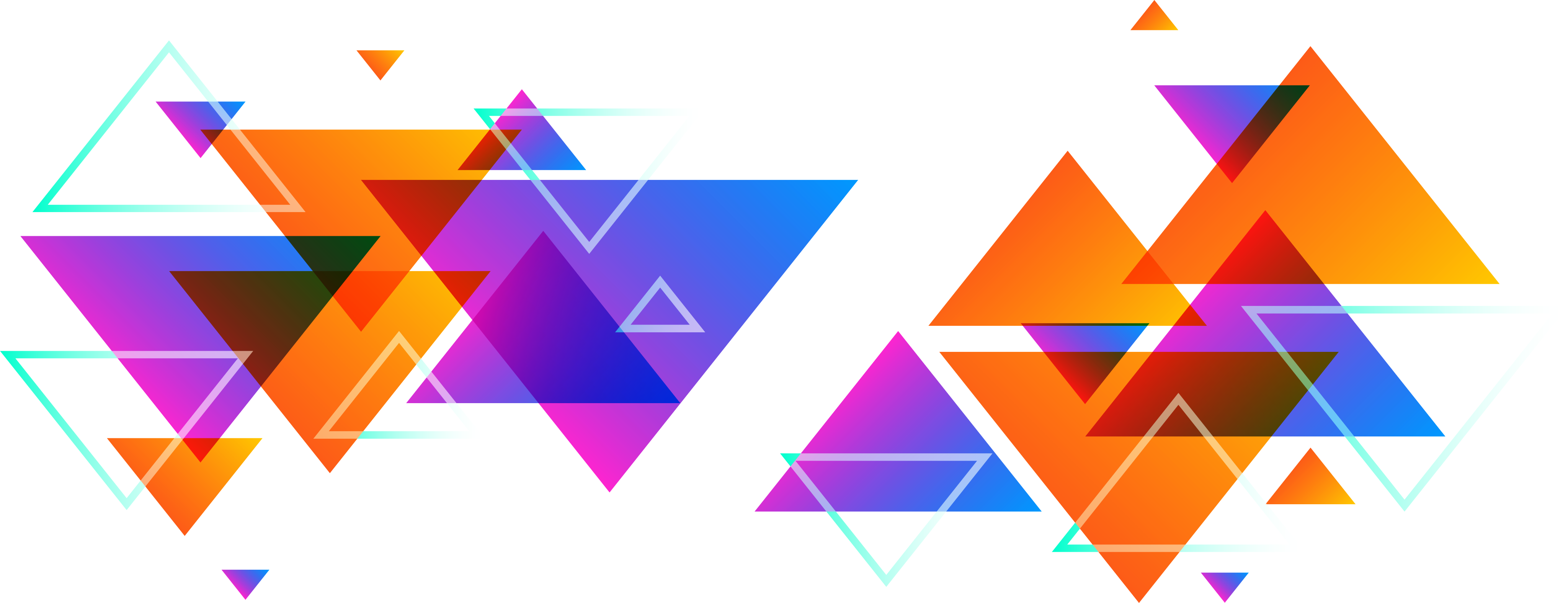 Series of overlapping geometric triangles
